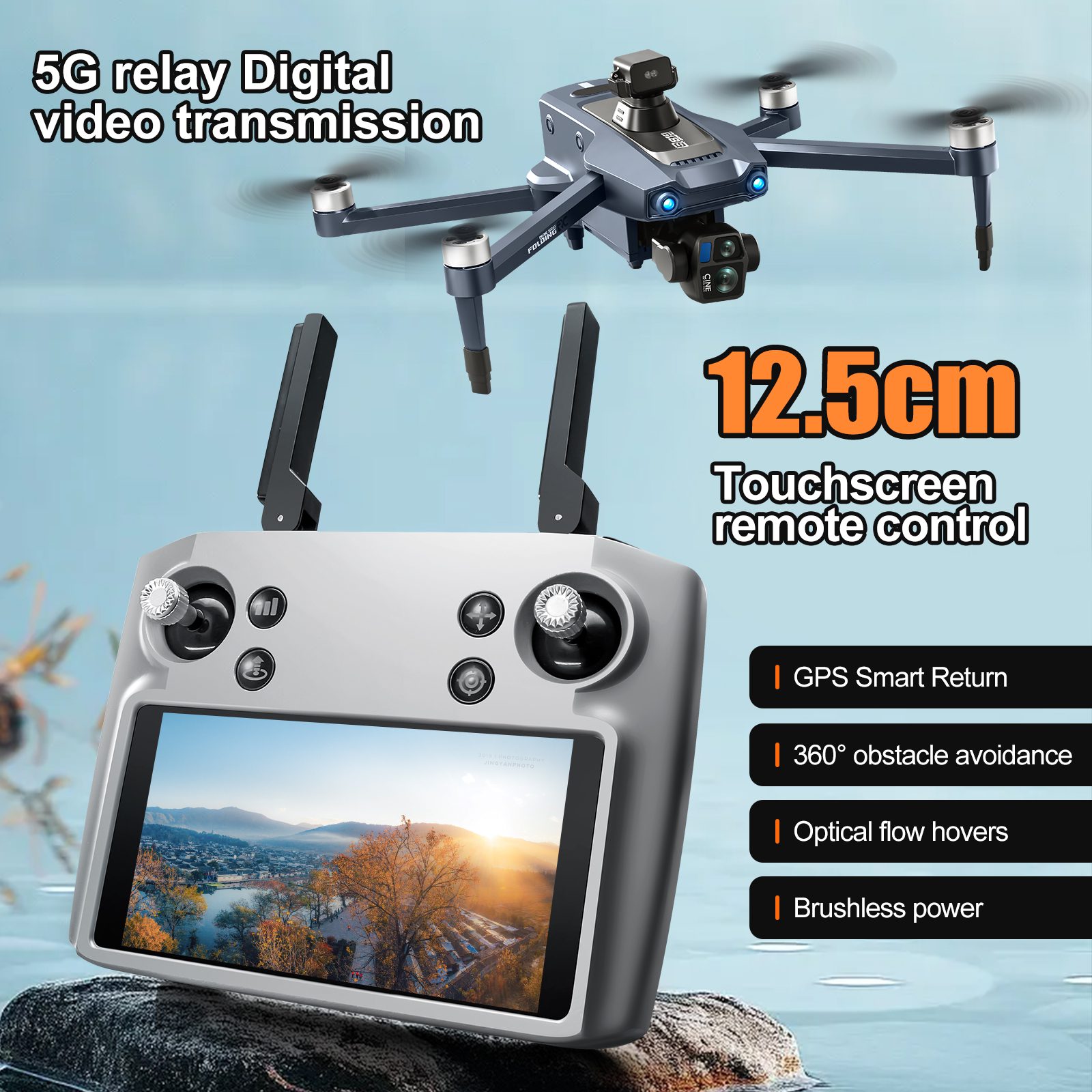 Professional GPS Drone 3-Axis Gimbal Airdrop UAV S819 – Image 6