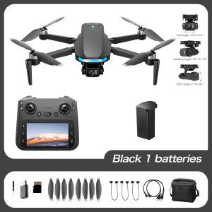 Professional GPS Drone 3-Axis Gimbal 4K HD UAV S-X1<span> - </span>Black, One Battery