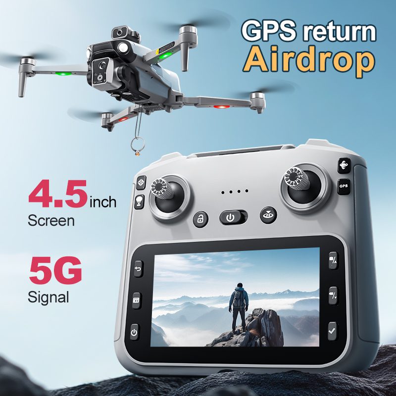 Airdrop GPS Drone 4.5" Screen 4K HD UAV K19MAX – Image 3