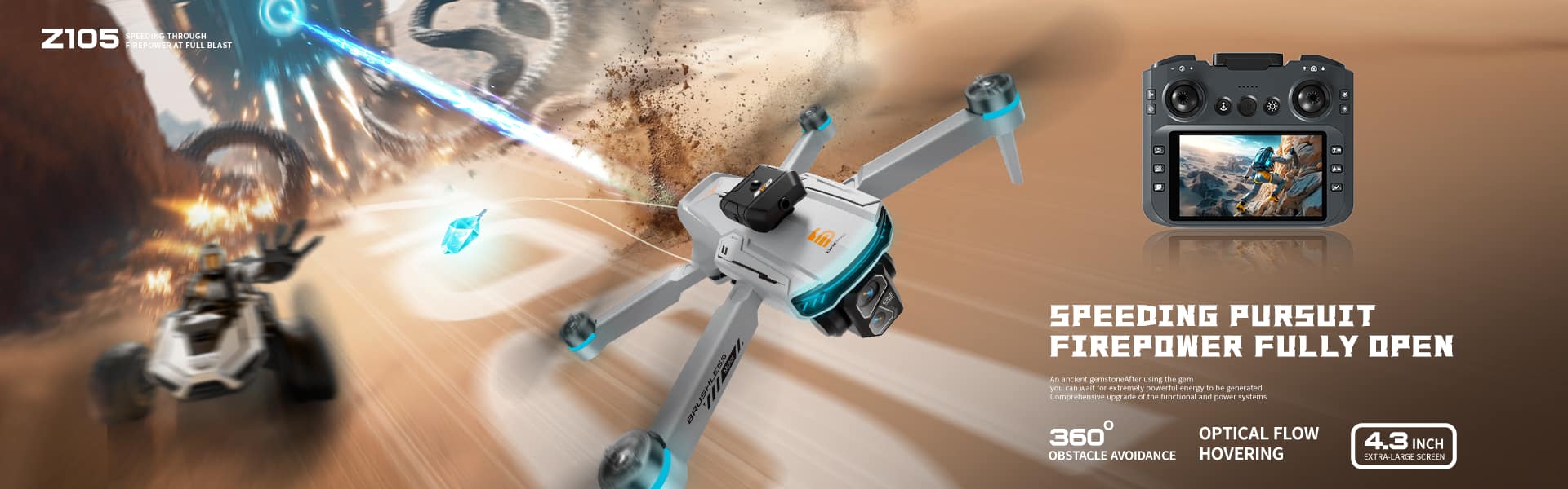 4.3 Inches Screen Drone Mecha Quadcopter Z105