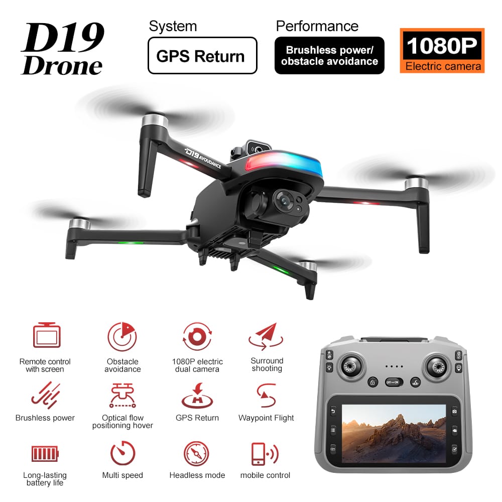 GPS Drone Cool Lights 4K HD Camera Quadcopter D19 – Image 7
